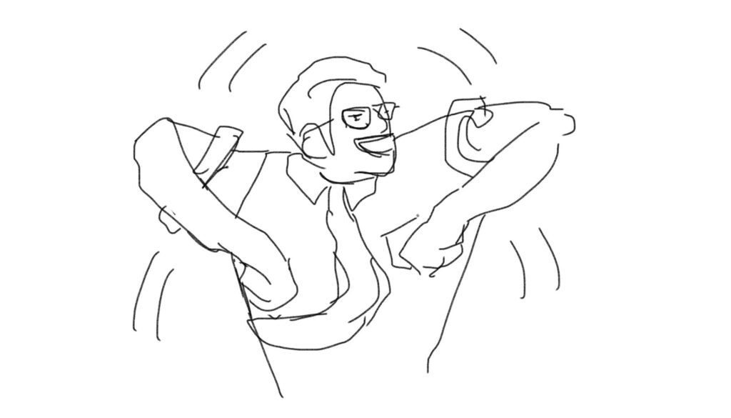 ドラマ「おいしい給食」。給食を食べる前に校歌を歌いながら踊る市原隼人。