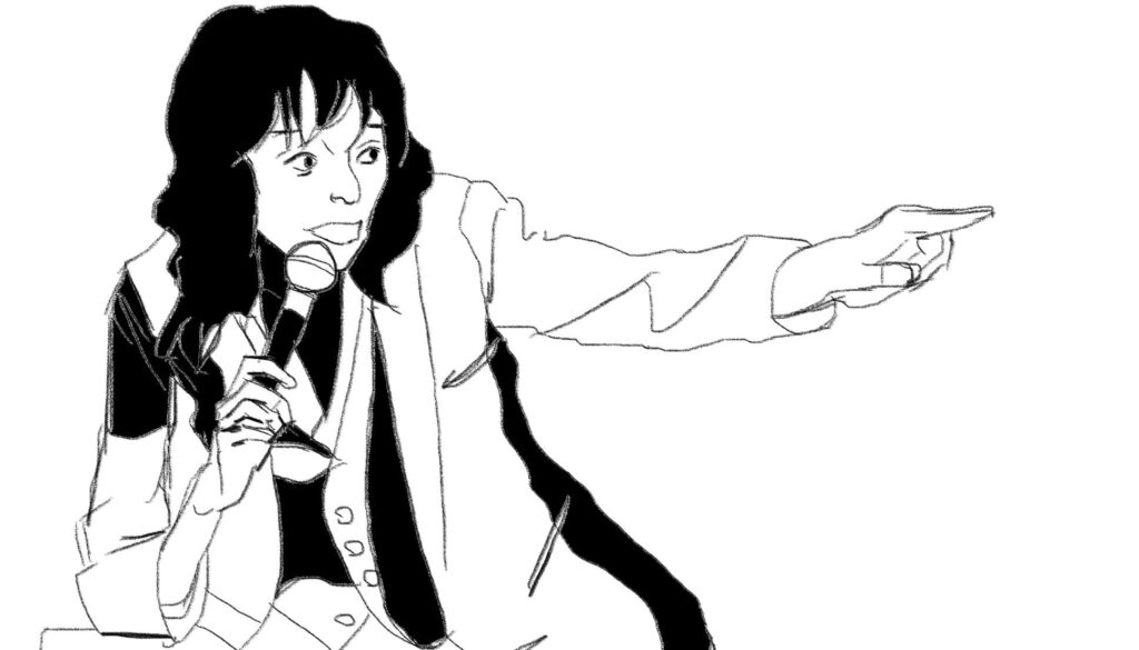 ドレスコーズの10日間ぶっ通しのYouTubeライブ配信すごかった。記念に志磨さんを模写しました。